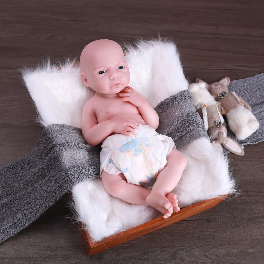 🆕18.5Full Silicone Reborn Baby Doll Soft Solid Newborn Drinkable Boy Dolls